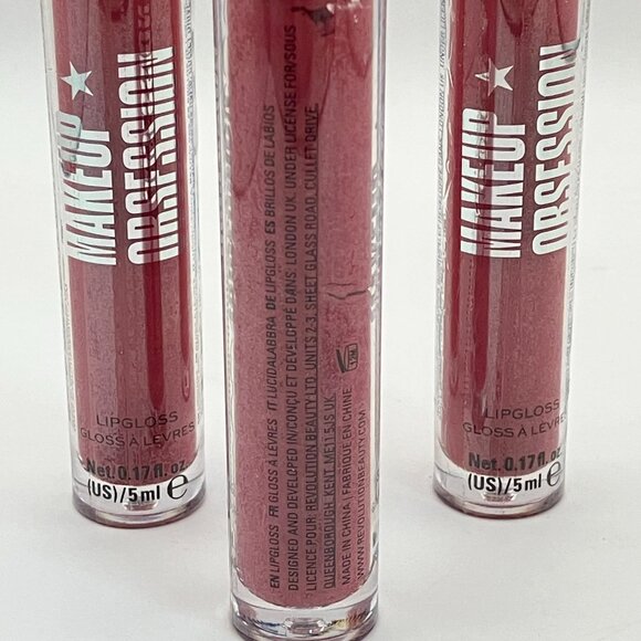 Makeup Obsession Lip Gloss 0.17 fl oz Pink Mauve Gloss Shine Brillo de Labio New - Picture 4 of 7